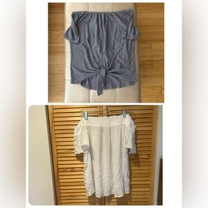 Sz XL Off-Shoulder Women Tops Bundle - Purple and White Bundle